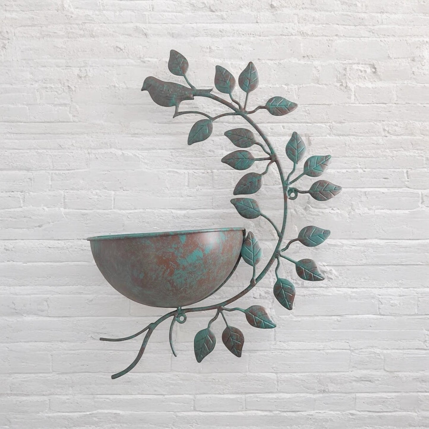 42CM GREEN METAL GARDEN PLANTER