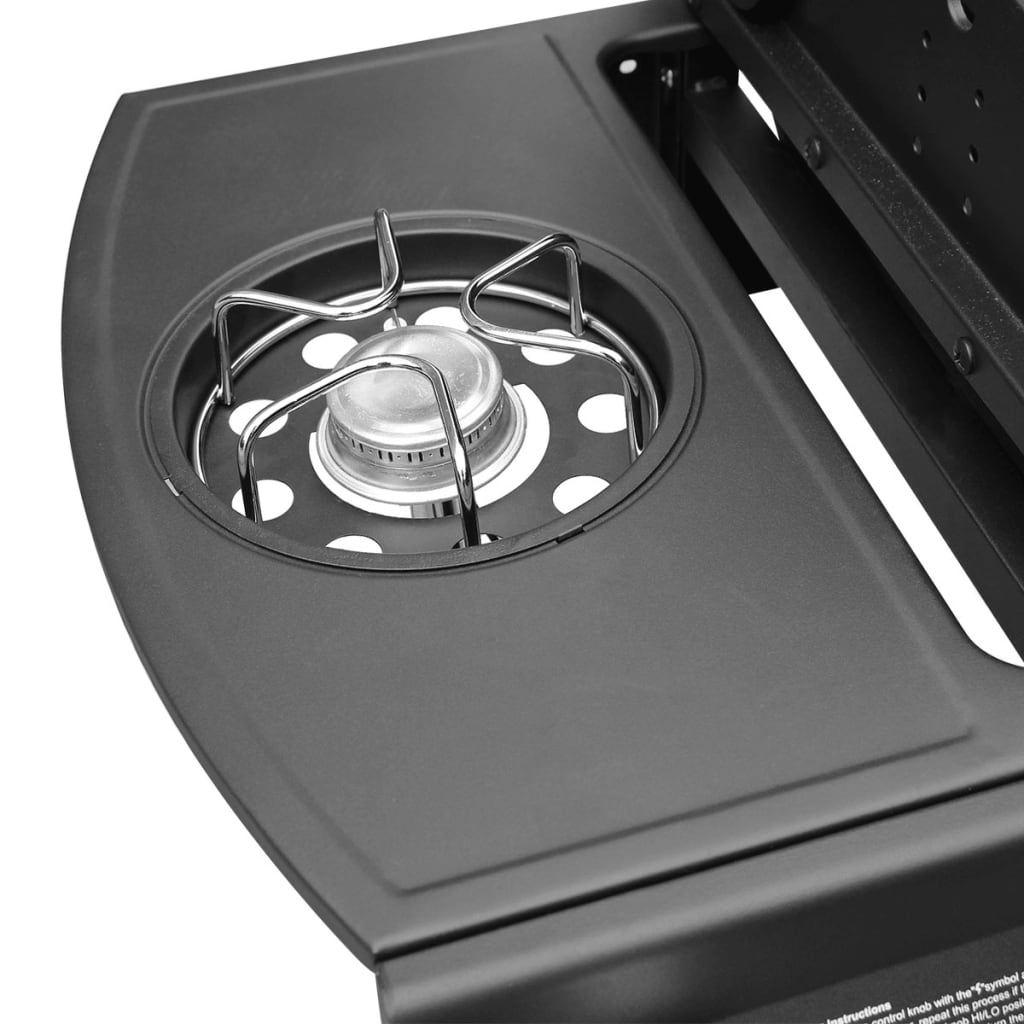 Gas Barbecue Grill 6+1 Cooking Zone Black