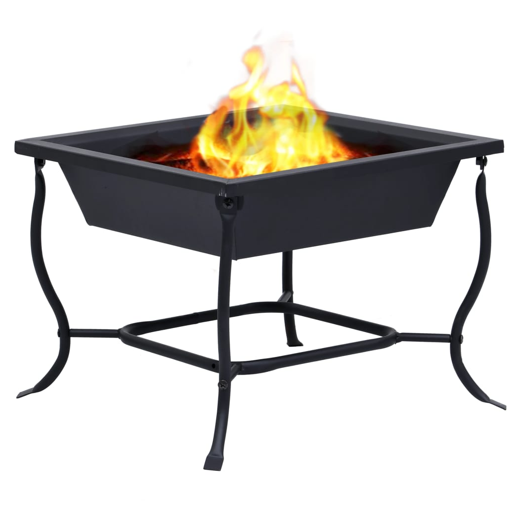 vidaXL Fire Pit Black 42x42x45 cm Steel