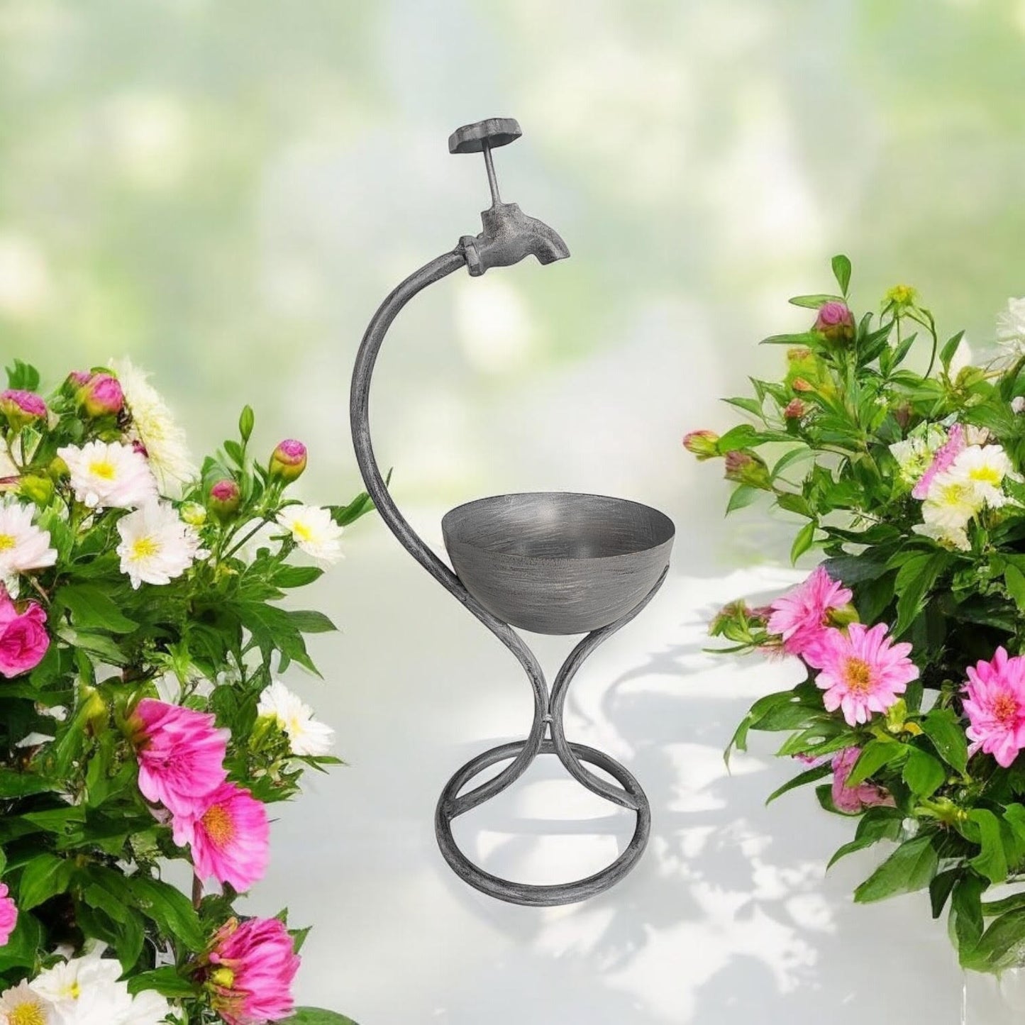 57CM GREY METAL GARDEN PLANTER