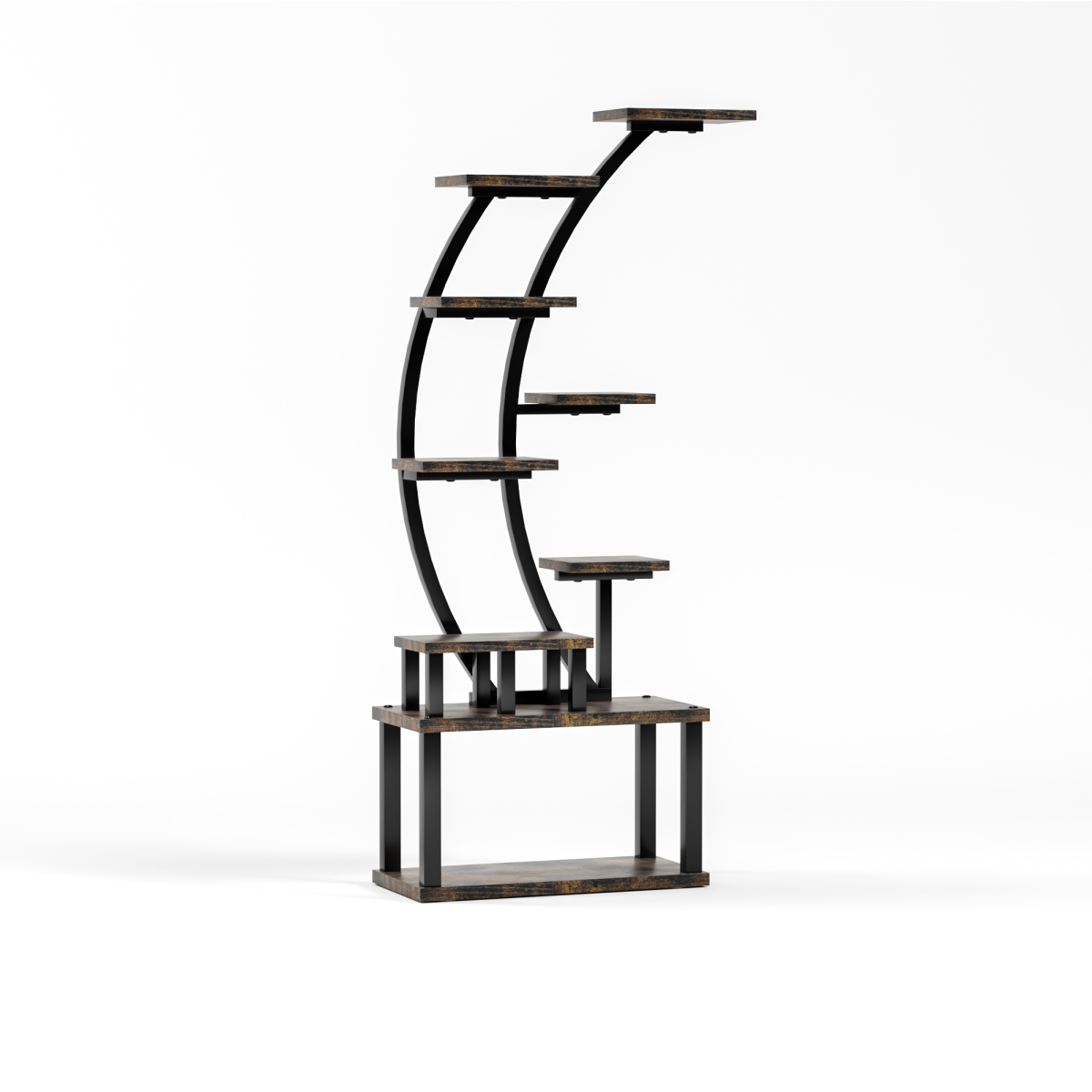 Plant Stand indoor 9-Tiered , 63.6" Tall Plant Stand with 5 Grow Lights, Adjustable Lighting Modes (5/3/2 Lights), 10-Level Dimming & 3 Timer Settings, Energy-Efficient, Perfect for Plant Growth