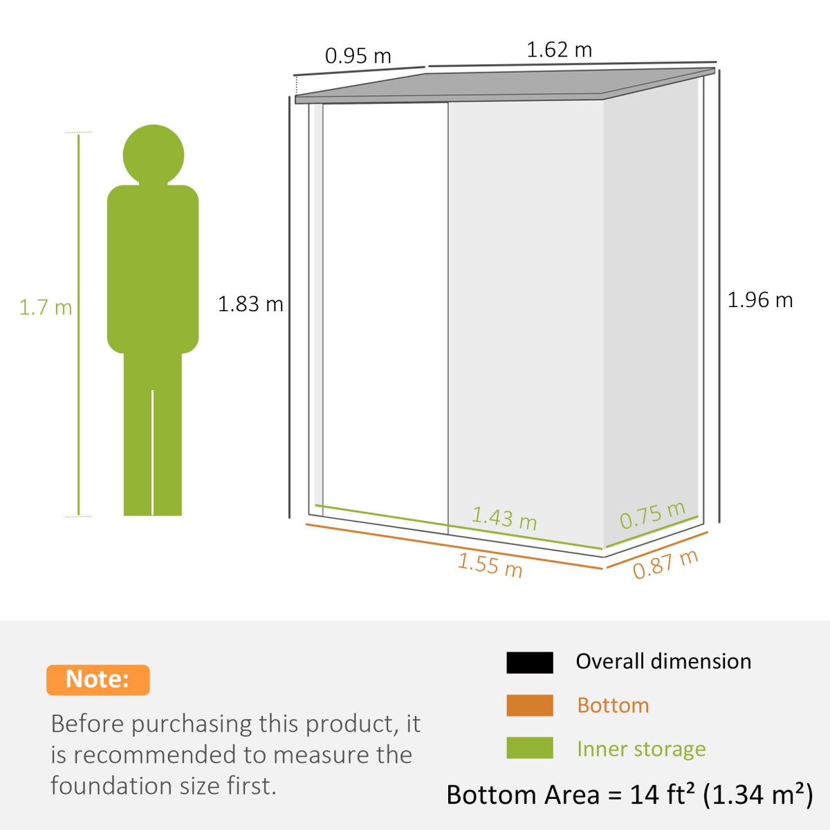 Outsunny Outdoor Storage Shed Steel Garden Shed w/ Lockable Door for Garden