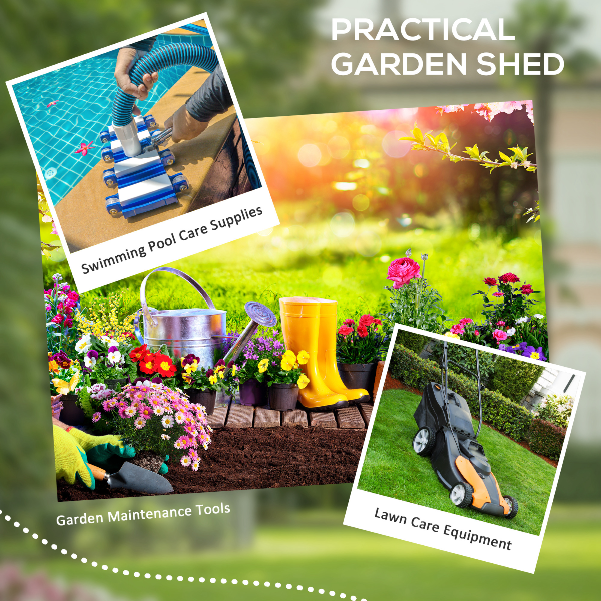 Outsunny 9'x6' Galvanised Metal Garden Shed Tool Storage Shed for Patio Grey