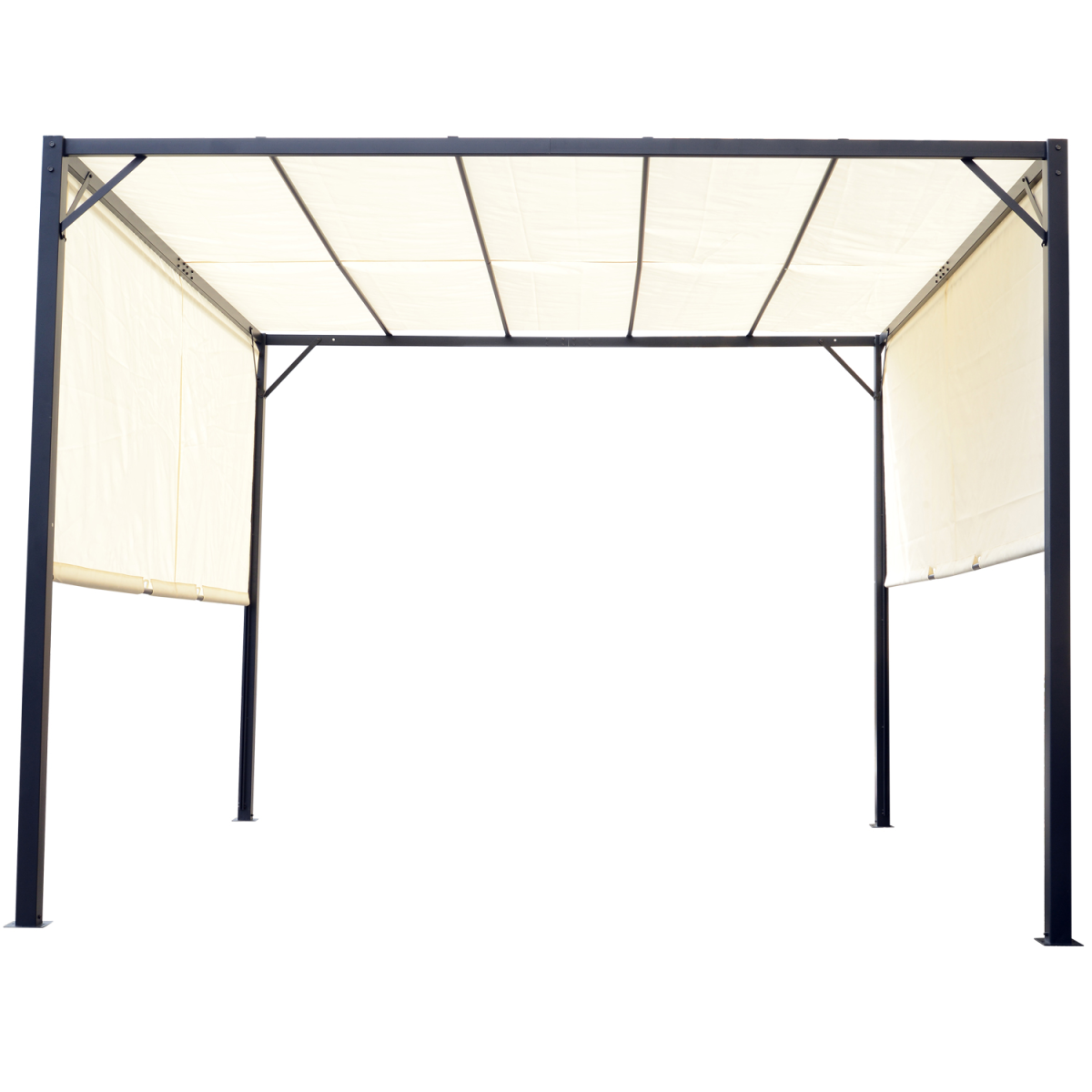 Metal Pergola With Canopy Retractable Pergola Canopy 3x3x2.3m Cover Cream