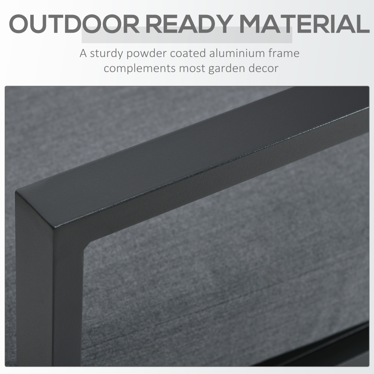 4 Seater Aluminium Garden Furniture Set with Gas Firepit Table, Grey