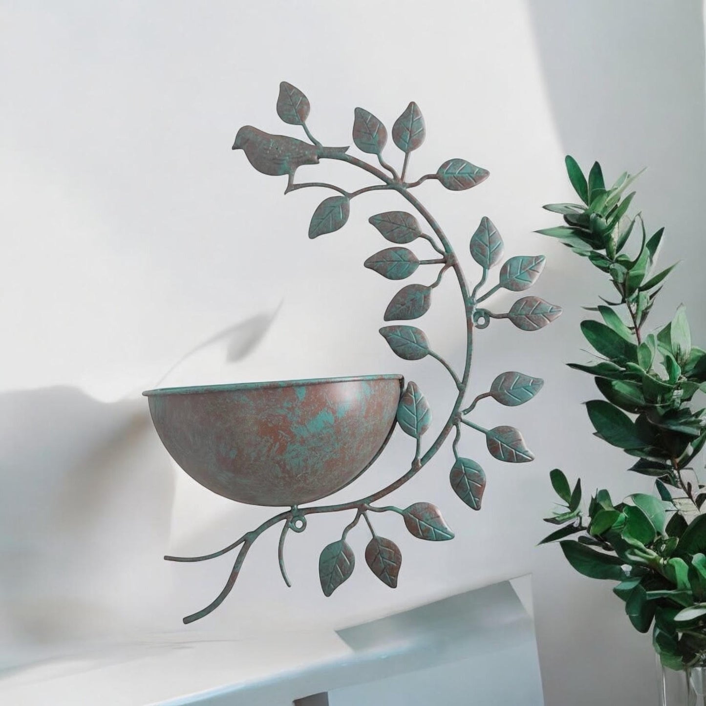 42CM GREEN METAL GARDEN PLANTER