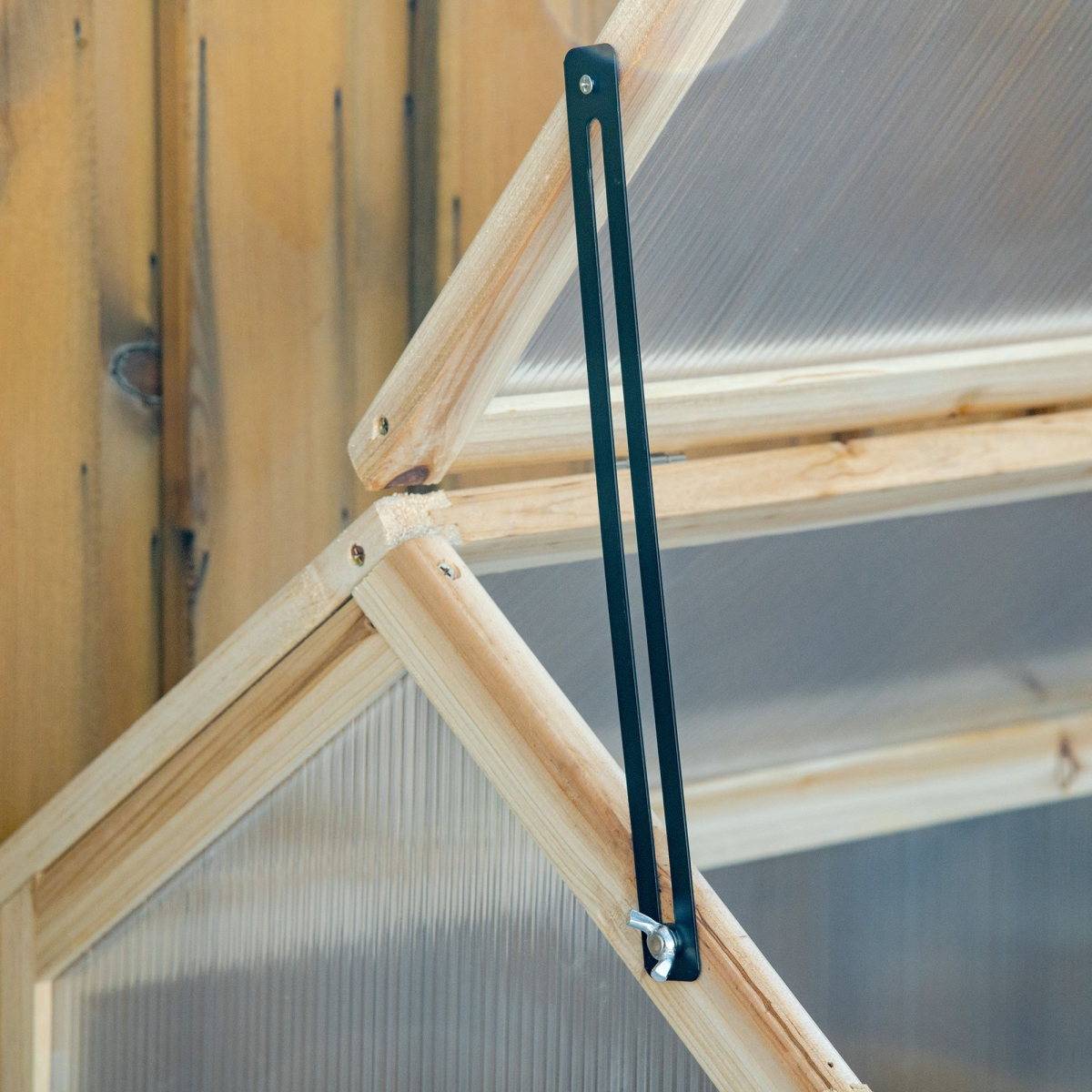 Wooden Cold Frame Greenhouse Garden Polycarbonate Grow House, Natural Outsunny