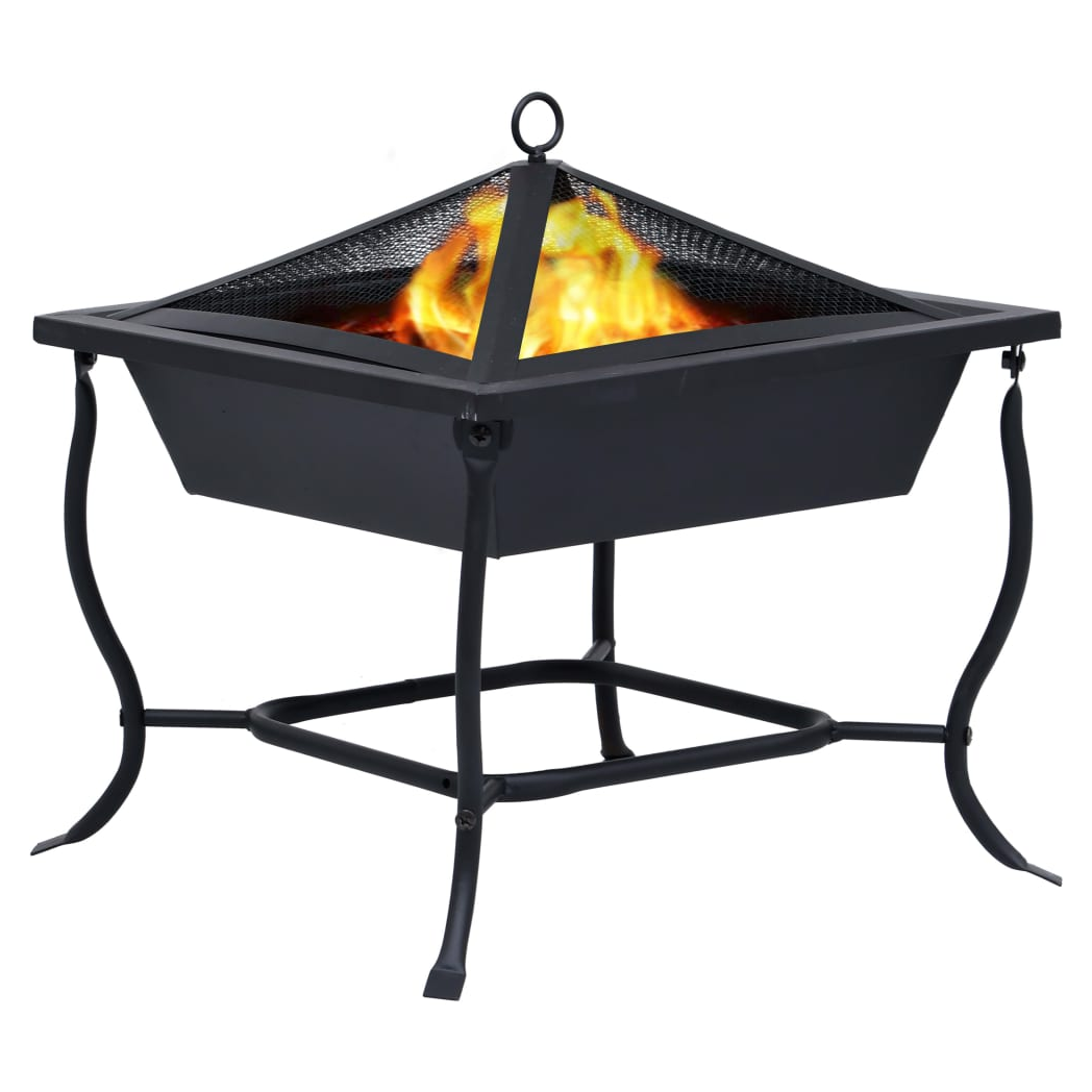 vidaXL Fire Pit Black 42x42x45 cm Steel