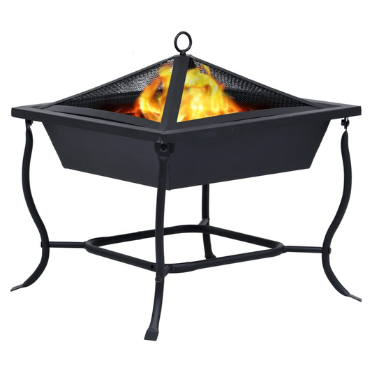 vidaXL Fire Pit Black 42x42x45 cm Steel