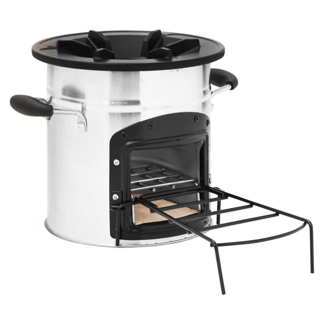 Camping Wood Stove Silver 45.5x33x25.5 cm Stainless Steel