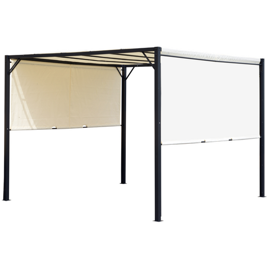 Metal Pergola With Canopy Retractable Pergola Canopy 3x3x2.3m Cover Cream