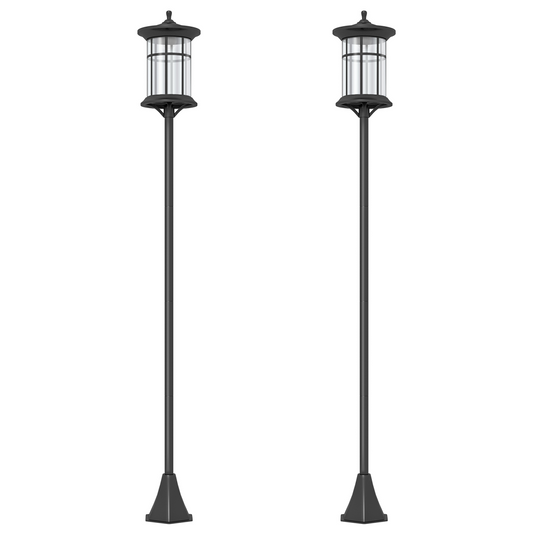 Outsunny LED Outdoor Solar Post Lights, Waterproof IP44, Cool White, 2 Pack